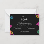 Carte De Correspondance Thème noir RSVP (Devant)