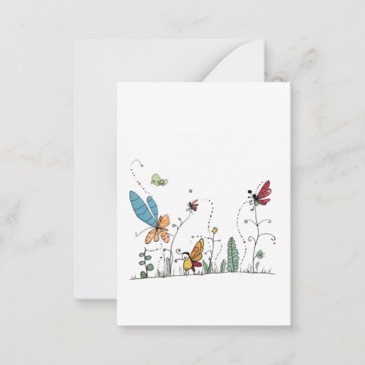 Carte De Correspondance thème papillons et fées (Devant)