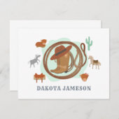 Carte De Correspondance Thème Personnalisé Cowboy (Devant / Derrière)