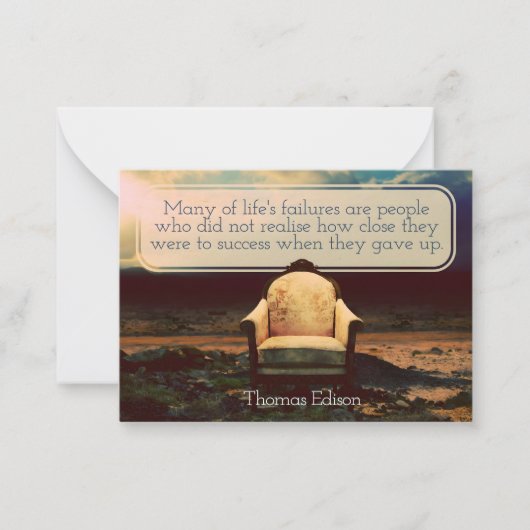 Carte De Correspondance Thomas Edison Citation Inspirationnelle "Échecs" (Devant)