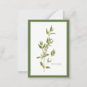 Carte De Correspondance THYME 3.5x2.5 Foncé / Vert (Devant)