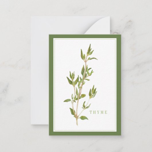 Carte De Correspondance THYME 3.5x2.5 Foncé / Vert (Devant)