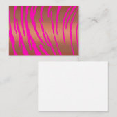 Carte De Correspondance Tigre métallique rayures rose (Devant / Derrière)