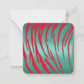 Carte De Correspondance Tigre métallique rayures vert rouge (Devant)