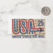 Carte De Correspondance Timbre postal américain (Devant/Arrière en situation)