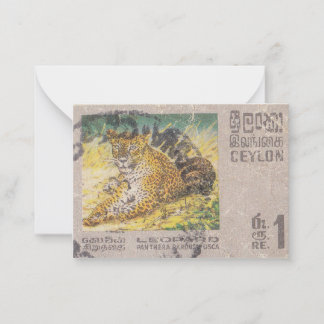 Carte De Correspondance Timbre-poste de Ceylan léopard