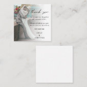 Carte De Correspondance TINY MINI TAILLE Mariage photo Merci (Devant / Derrière)