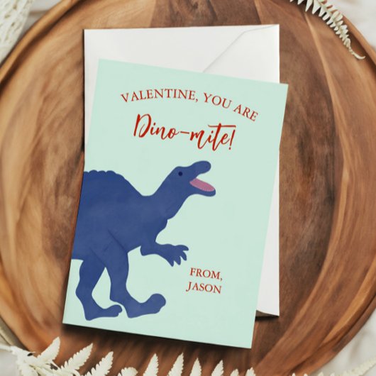 Carte De Correspondance Tiny Valentine, You're Dino-mite Dinosaur