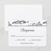 Carte De Correspondance Toile Chattanooga noir et blanc RSVP (Devant / Derrière)