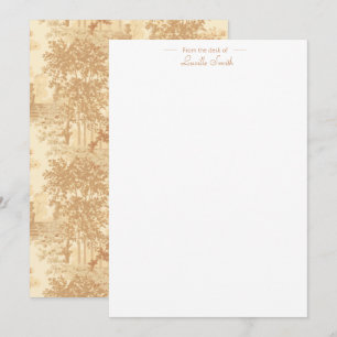 Carte De Correspondance Toile Tan Paysage vintage avec Urnes et Colonnes