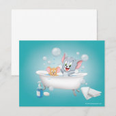 Carte De Correspondance Tom et Jerry bébé prenant un bain (Devant / Derrière)