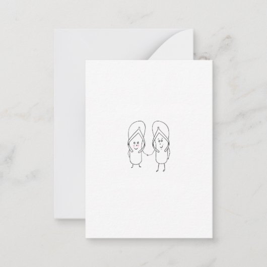 Carte De Correspondance Tongs mignons à thème sandale (Devant)