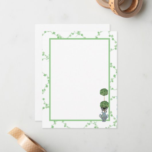 Carte De Correspondance Topiary Topiary Ginger Jar Jars (Devant/Arrière en situation)