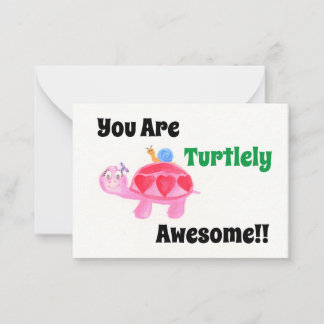 Carte De Correspondance Tortue et escargots Awesome Valentine
