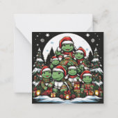 Carte De Correspondance Tortue heureuse avec les cadeaux de Noël (Dos)