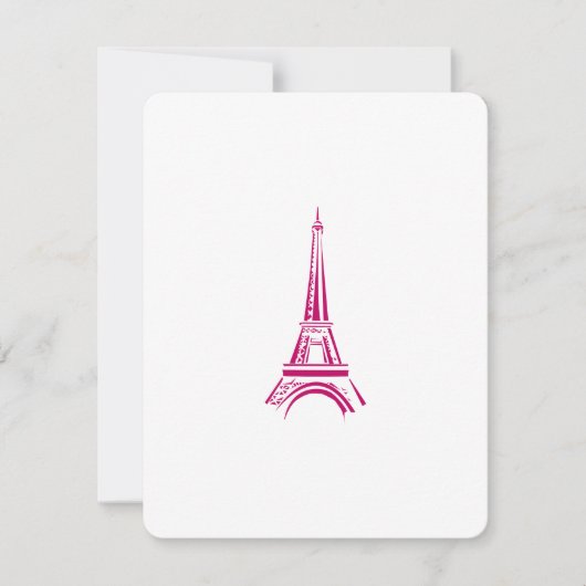 Carte De Correspondance Tour Eiffel rose Paris Note Card (Devant)