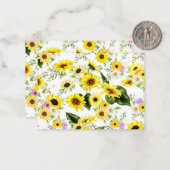 Carte De Correspondance Tournesol à l'aquarelle 7 (Devant/Arrière en situation)