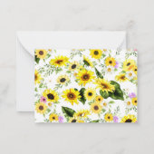 Carte De Correspondance Tournesol à l'aquarelle 7 (Dos)