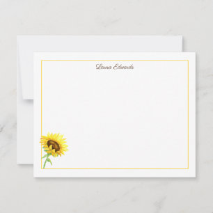Carte De Correspondance Tournesol aquarelle personnalisé