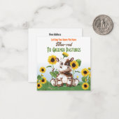 Carte De Correspondance Tournesol de vache Changement d'adresse (Devant/Arrière en situation)