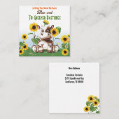 Carte De Correspondance Tournesol de vache Changement d'adresse (Devant / Derrière)