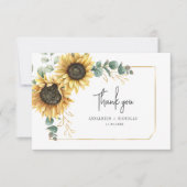 Carte De Correspondance Tournesol Eucalyptus Merci Floral (Devant)