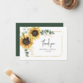 Carte De Correspondance Tournesol Eucalyptus Merci Floral (Devant/Arrière en situation)