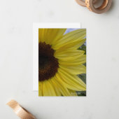 Carte De Correspondance Tournesol jaune clair (Devant/Arrière en situation)