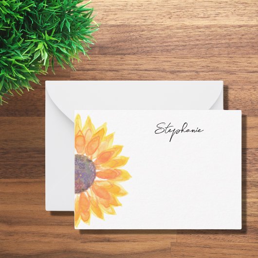 Carte De Correspondance Tournesol jaune personnalisé