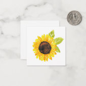 Carte De Correspondance Tournesol Peint À La Main (Devant/Arrière en situation)