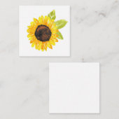 Carte De Correspondance Tournesol Peint À La Main (Devant / Derrière)