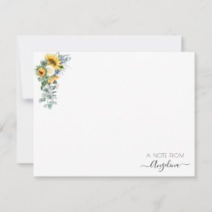 Carte De Correspondance tournesol rustique verdure fleurie personnalisée