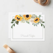 Carte De Correspondance Tournesol vert Nom personnalisé (Devant/Arrière en situation)