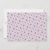 Carte De Correspondance Tournesol violet blanc clair Monogramme rose clair (Dos)