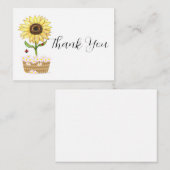 Carte De Correspondance Tournesols En Merci Pots (Devant / Derrière)