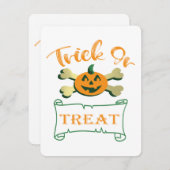 Carte De Correspondance Tracer ou traiter les os croisés citrouille Hallow (Devant / Derrière)