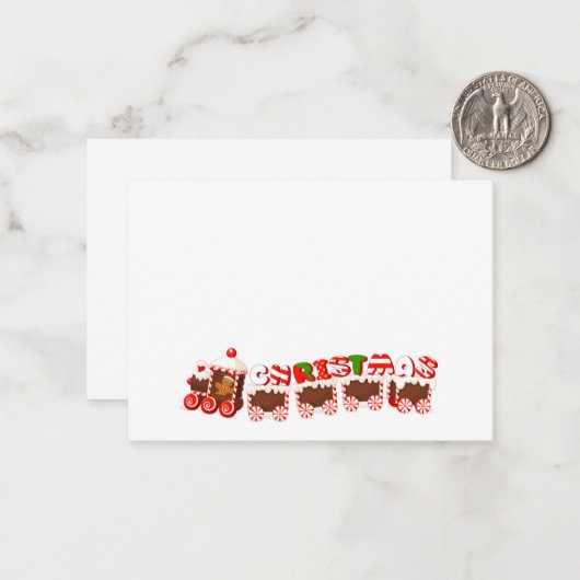 Carte De Correspondance Train de Noël (Devant/Arrière en situation)