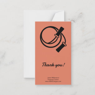 Carte De Correspondance Trainer personnel saut de corde Portrait Merci