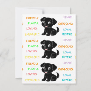 Carte De Correspondance Traits de Labrador Retriever noir