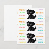 Carte De Correspondance Traits de Labrador Retriever noir (Devant / Derrière)
