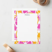 Carte De Correspondance Tranches d'agrumes rose orange (Devant/Arrière en situation)