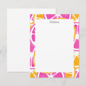 Carte De Correspondance Tranches d'agrumes rose orange (Devant / Derrière)