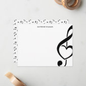 Carte De Correspondance Treble Clef Heart Music Note personnalisée (Devant/Arrière en situation)