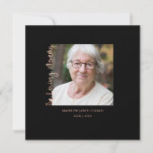Carte De Correspondance Trendy Black Minimalist Custom Photo Funeral (Devant)