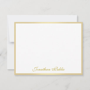 Carte De Correspondance Trendy Freehand Gold Script Élégant professionnel