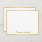 Carte De Correspondance Trendy Freehand Gold Script Élégant professionnel (Devant / Derrière)