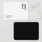 Carte De Correspondance Trendy Monochrome Modern Minimal Design (Devant / Derrière)