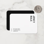 Carte De Correspondance Trendy Monochrome Modern Minimal Design (Devant/Arrière en situation)