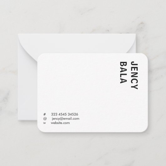 Carte De Correspondance Trendy Monochrome Modern Minimal Design (Devant)