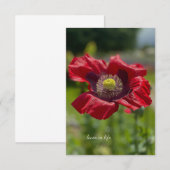 Carte De Correspondance Très ouvert Rouge Poppy (Devant / Derrière)